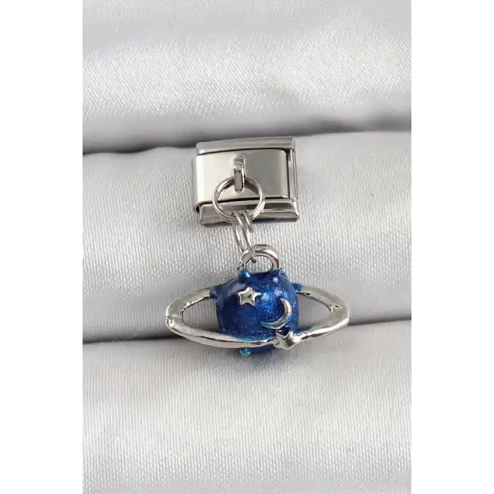 316L Çelik Sallantılı Satürn Model Gümüş Renk Nomination Charm
