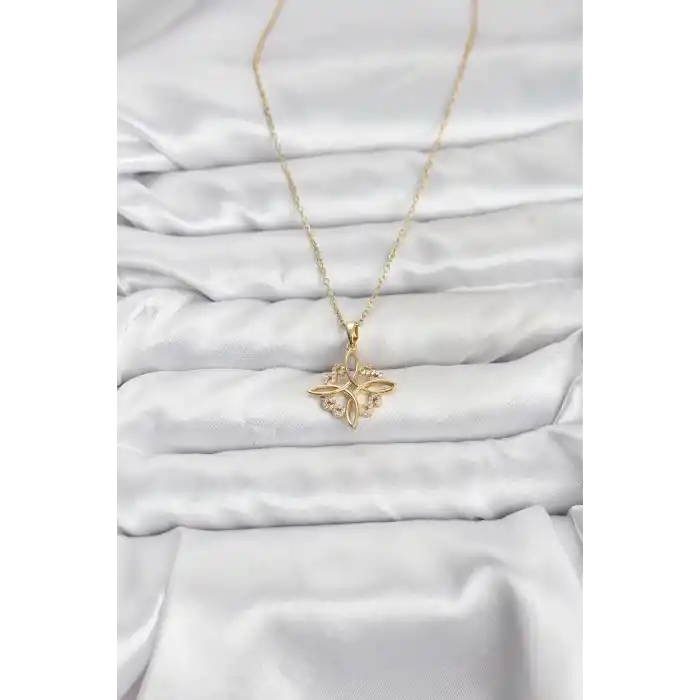 316L Çelik Zincir Gold Renk Sonsuzluk Model Zirkon Taşlı Kadın Kolye