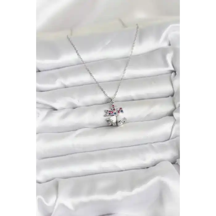 316L Çelik Zincir Gümüş Renk Chirtsmas Bell Model Yılbaşı Temalı Kadın Kolye