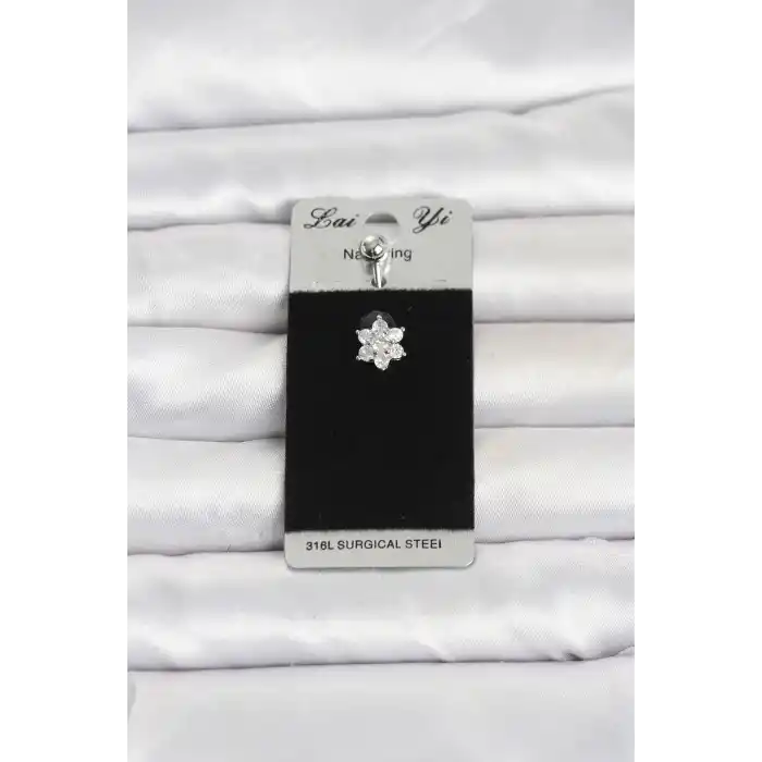 316L Cerrahi Çelik Çiçek Model Göbek Piercing