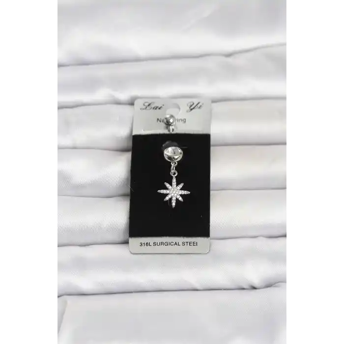 316L Cerrahi Çelik Sallantılı Kutup Yıldızı Model Göbek Piercing
