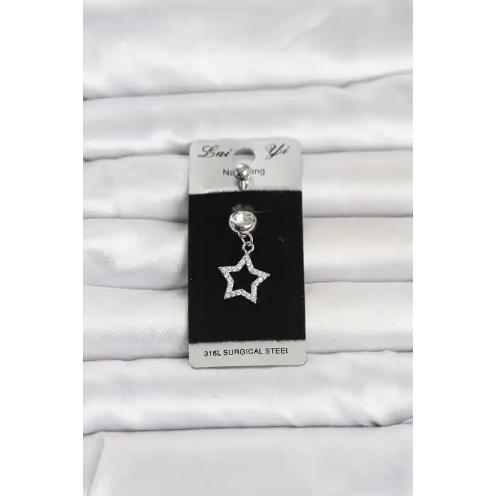 316L Cerrahi Çelik Sallantılı Yıldız Model Göbek Piercing