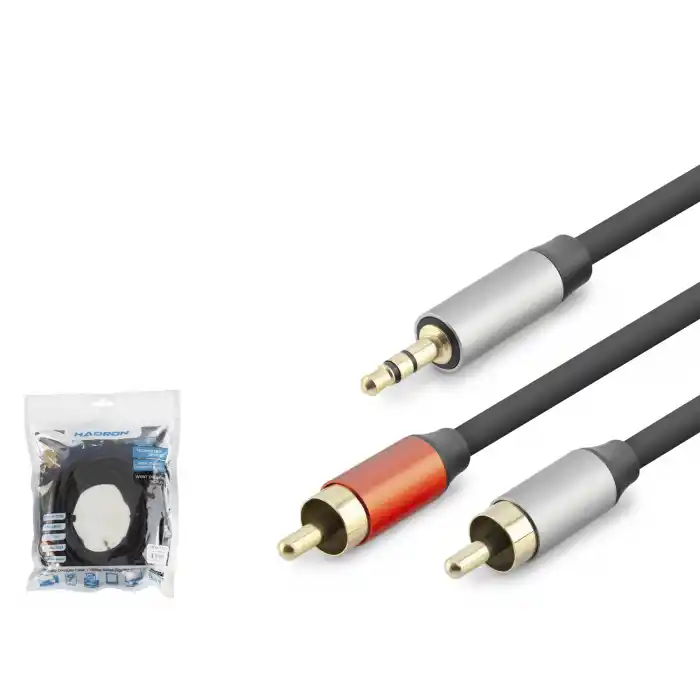 3.5 Mm To 2 Rca Ses Kablosu 10 M - Siyah HDX1076