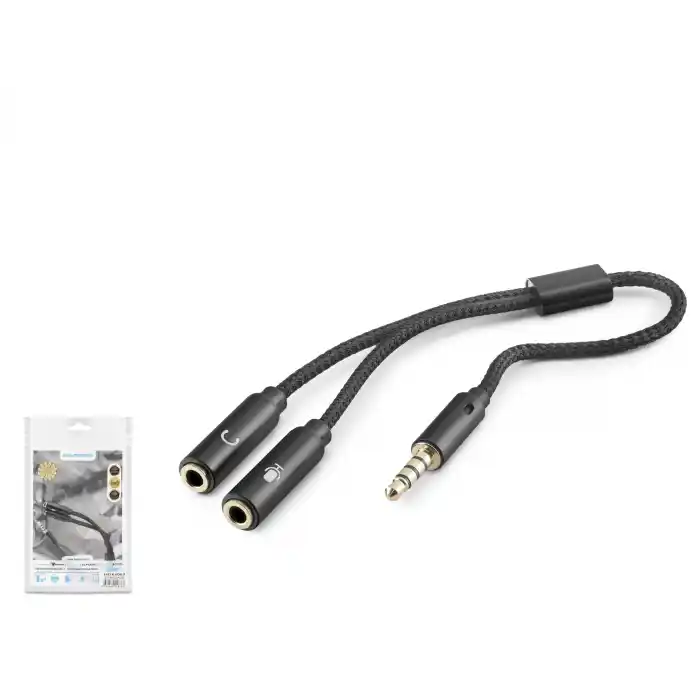 3.5Mm Mikrofon Ve Aux Ses Ayırıcı Adaptör Siyah HDX1083