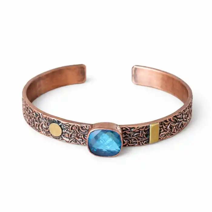 El Yapımı Bakır Kelepçe Bileklik 1022