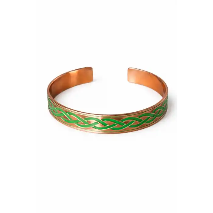Yeşil Motifli Bakır Kelepçe Bileklik 1024