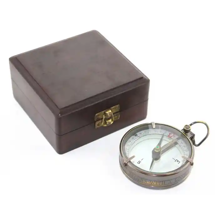 Ahşap Kutulu Pirinç Pusula Ksk3015