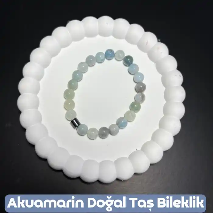 Akuamarin Doğal Taş Bileklik