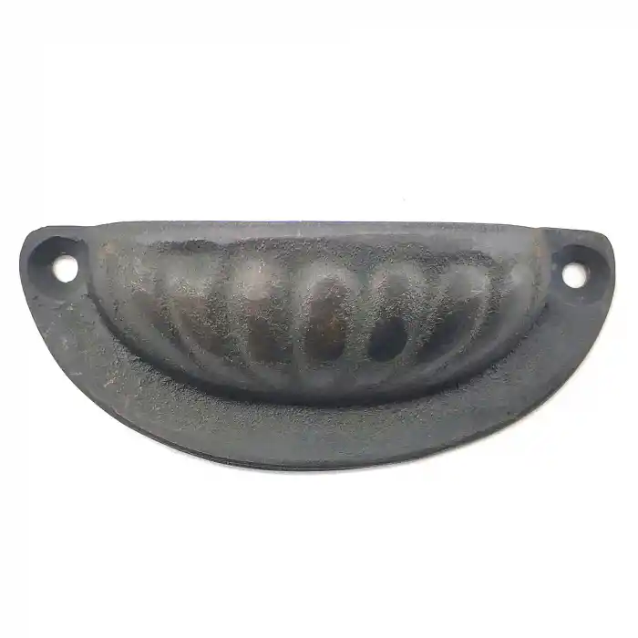 Antika Tarz Dekoratif Pirinç İstiridye Tas Mobilya Kulbu - 37x87 mm, Oksit