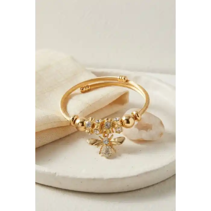 Arı Model Gold Renk Charm Bileklik
