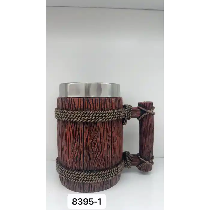 Büyük Boy Halatli Çelik Kupa Bardak Kod 8395