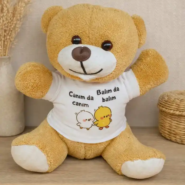 Canım Da Canım Balım Da Balım Tişörtlü Peluş Ayıcık