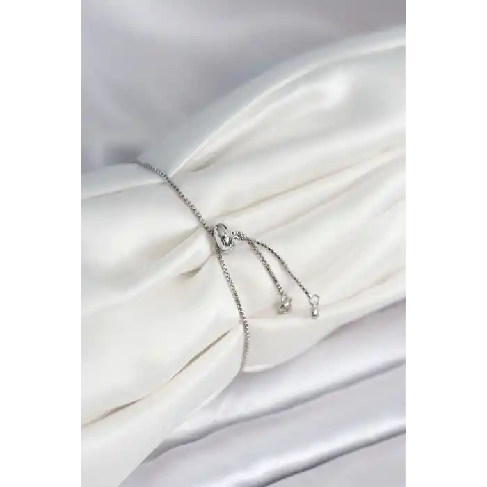 Çiçek Model Asansörlü Gümüş Renk Kadın Bileklik