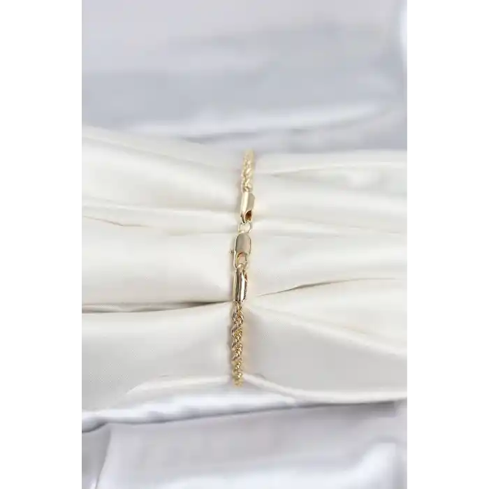 CM 14K Gold Renk Burgu Model Kadın Bileklik