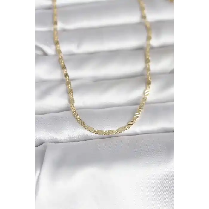 CM 14K Gold Renk Çizgi Lazer Model 60 cm Kadın Kolye