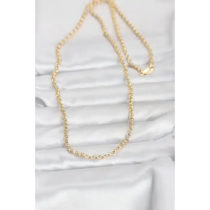 CM 14K Gold Renk Halka Zincir Model 60 cm Kadın Kolye
