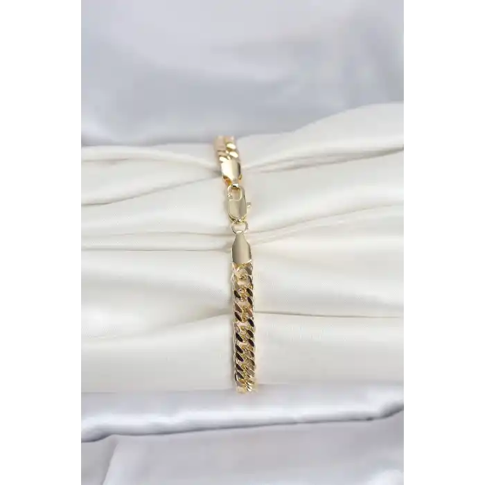 CM 14K Gold Renk Kalın Zincir Model Kadın Bileklik