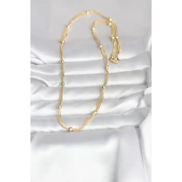 CM 14K Gold Renk Topçuk Model 60 cm Kadın Kolye