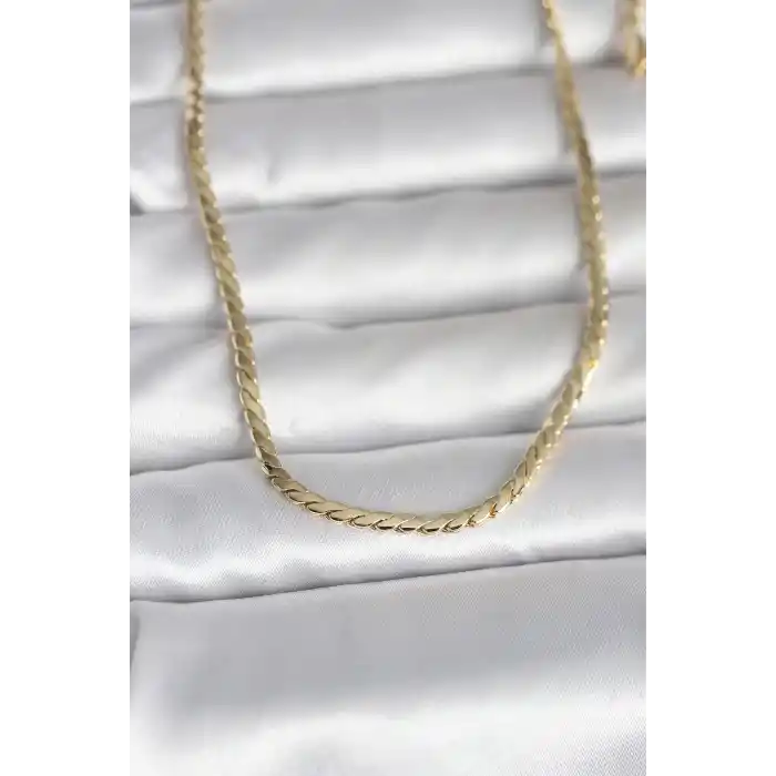 CM 14K Gold Renk Yassı Model 60 cm Kadın Kolye