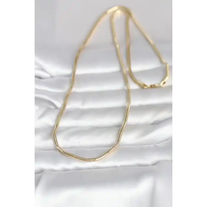 CM 14K Gold Renk Yılan Zincir Model 60 cm Kadın Kolye