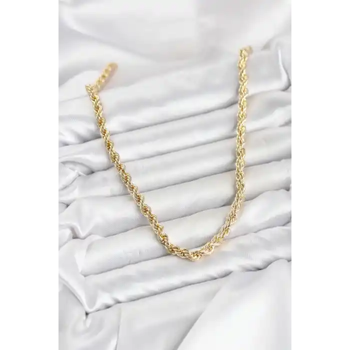 CM Burgu Model Gold Renk Pirinç 60 cm Kadın Kolye