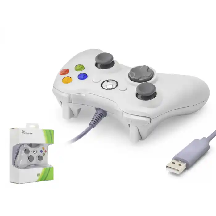 Gamepad Pc Xbox 360 Uyumlu Kablolu - Beyaz ND506W
