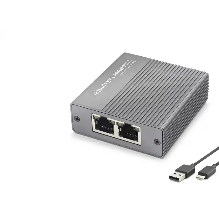 Gigabit Ethernet Switch 4 Port Type C Güç Girişli Gri HDX1413