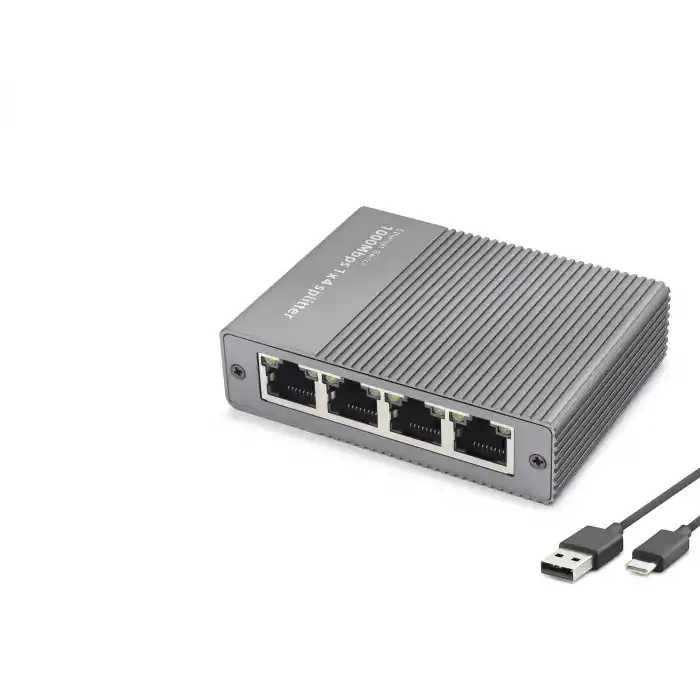 Gigabit Ethernet Switch 5 Port Type C Güç Girişli Gri HDX1414