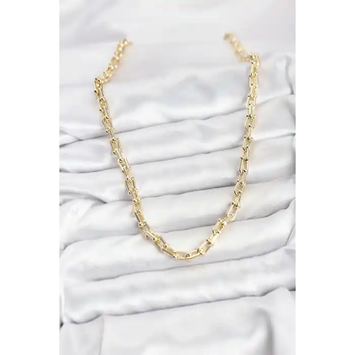 Gold Renk Pirinç Tifani Model Kadın Kolye