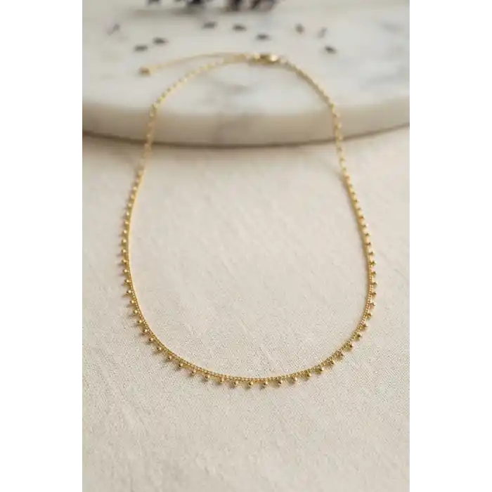 Gold Renk Topçcuk Model 60 cm Kadın Kolye