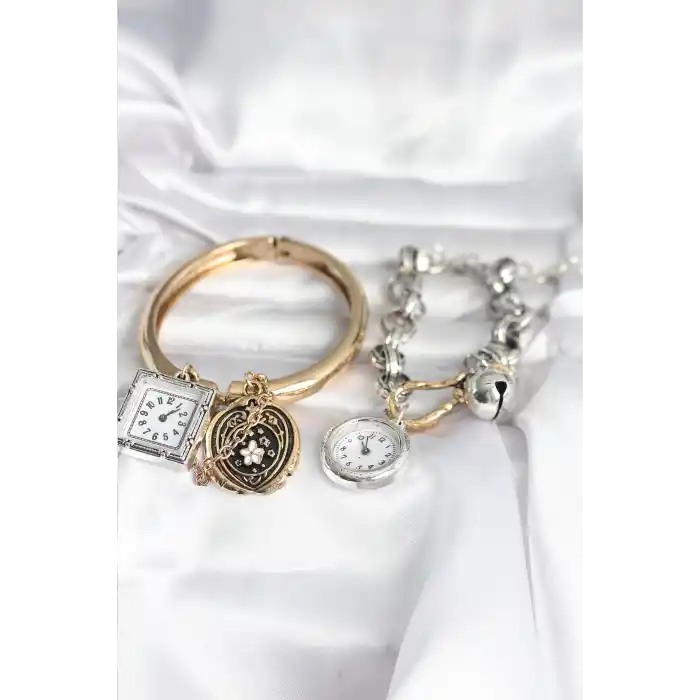 Gold ve Gümüş Renk Bileklik Kombini