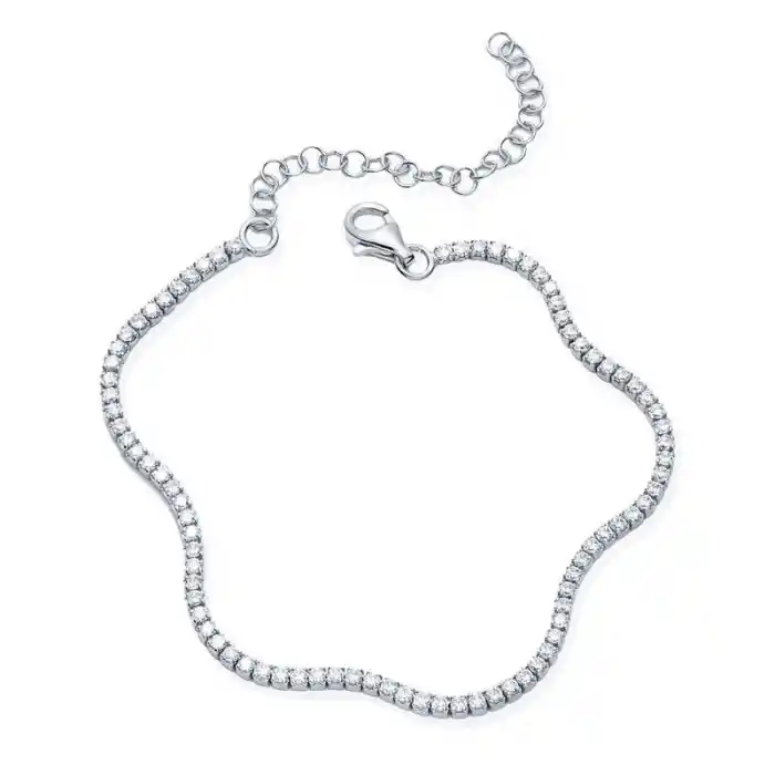 Gümüş 2 mm Su Yolu Kadın Bileklik