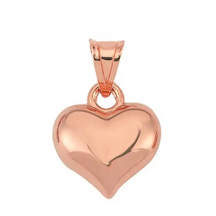 Gümüş 3 Boyutlu Rose Kalp Kadın Kolye Ucu