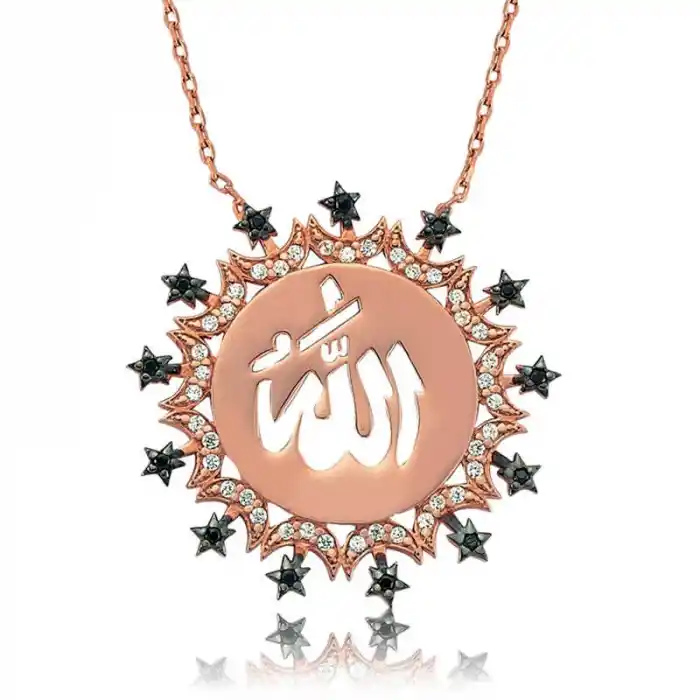 Gümüş Allah Yazılı Bayan Kolye
