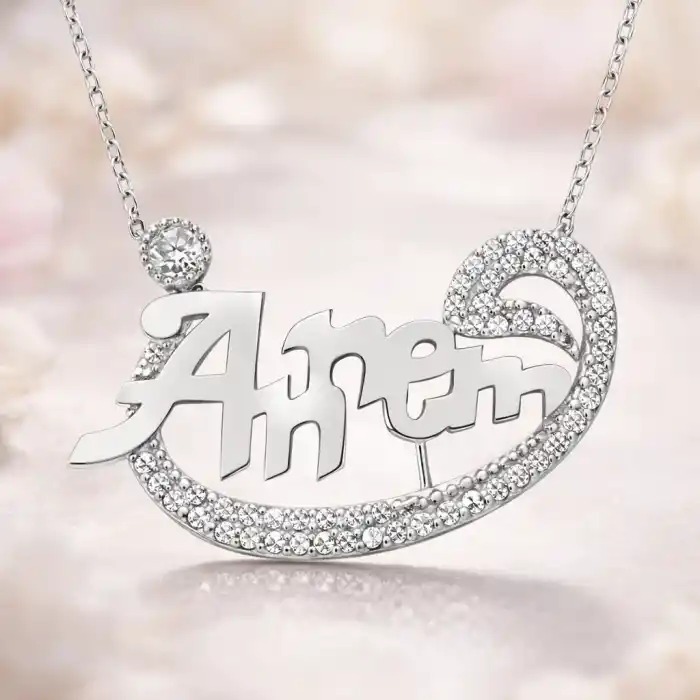 Gümüş Annem Vav Bayan Kolye