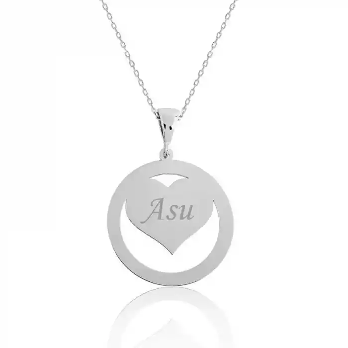 Gümüş Aşk Çemberi İsimli Bayan Kolye