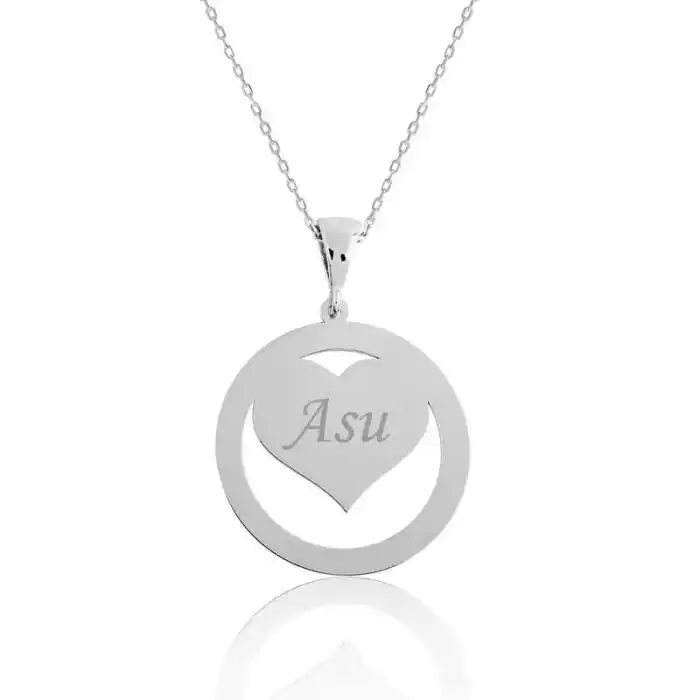 Gümüş Aşk Çemberi İsimli Bayan Kolye