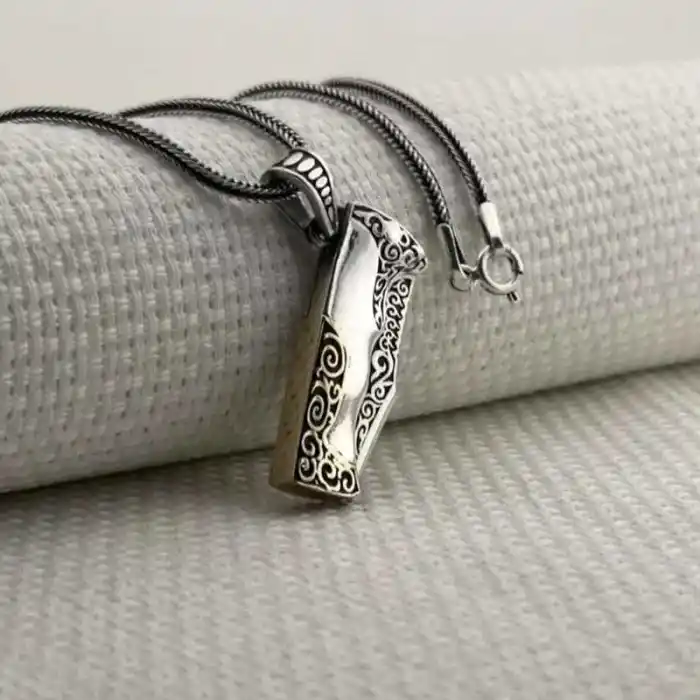 Gümüş Avcı Bıçağı Erkek Kolye