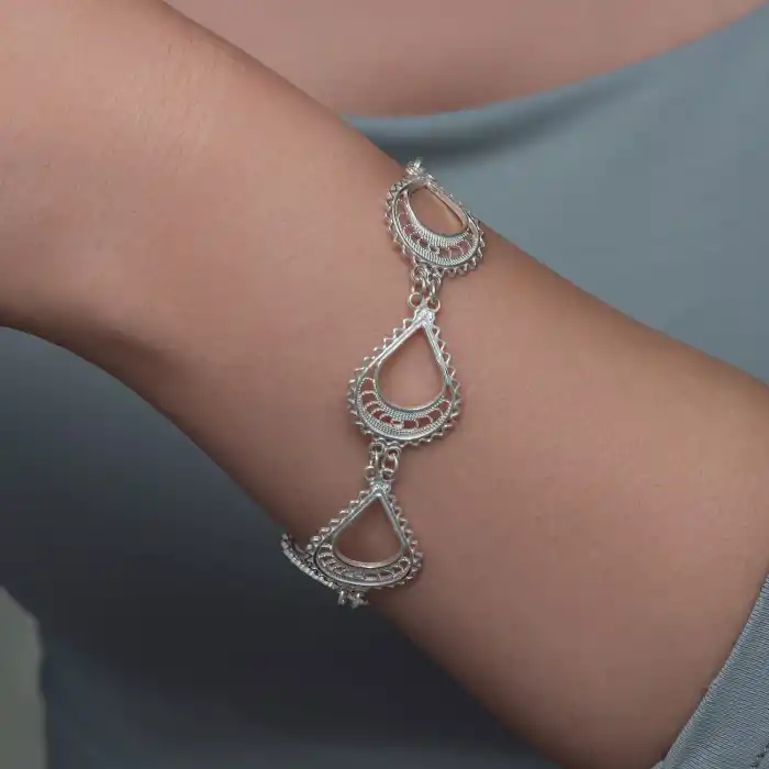 Gümüş Ay Dansı Telkari Kadın Bileklik