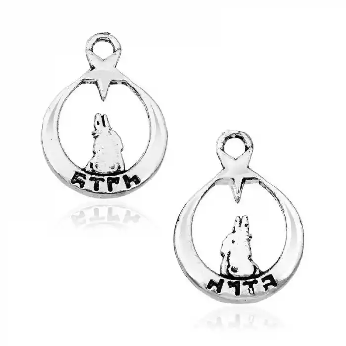 Gümüş Ayyıldız Bozkurt Tesbih Püskül Ucu