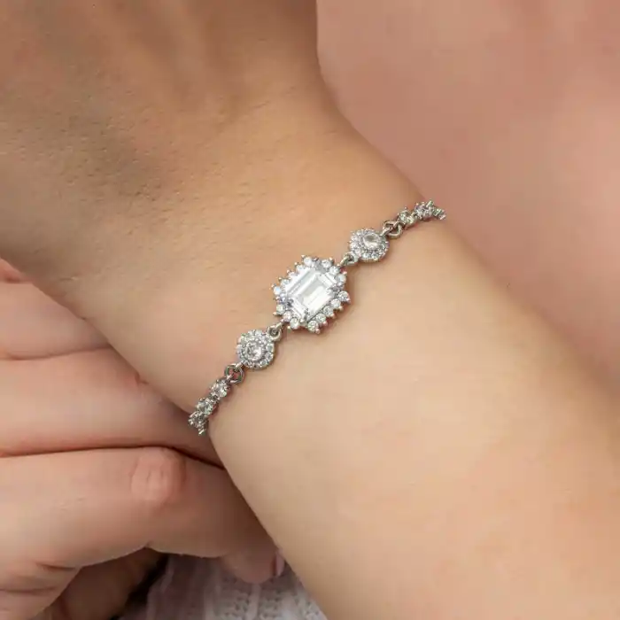 Gümüş Baget Su Yolu Kadın Bileklik