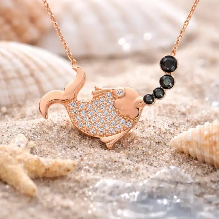 Gümüş Balık Bayan Kolye