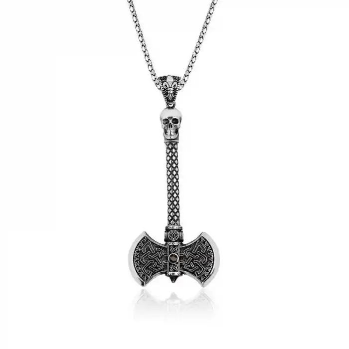 Gümüş Balta Erkek Kolye