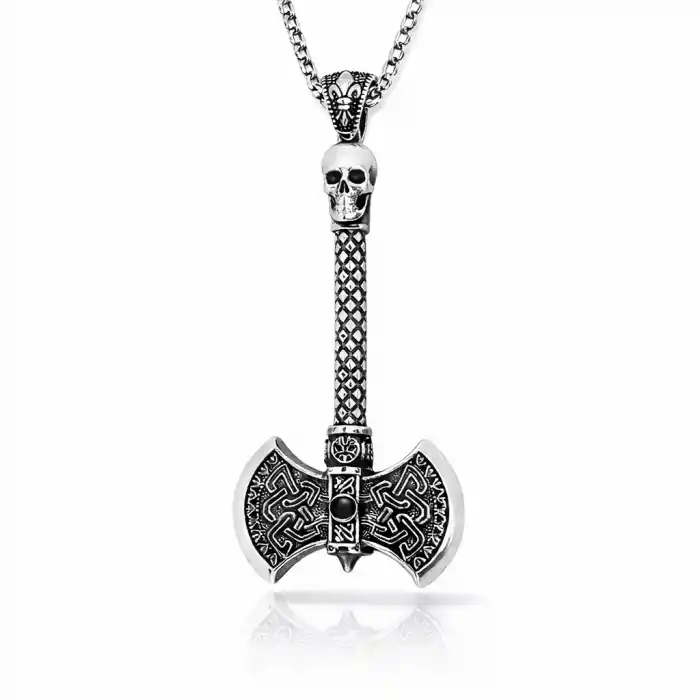 Gümüş Balta Erkek Kolye