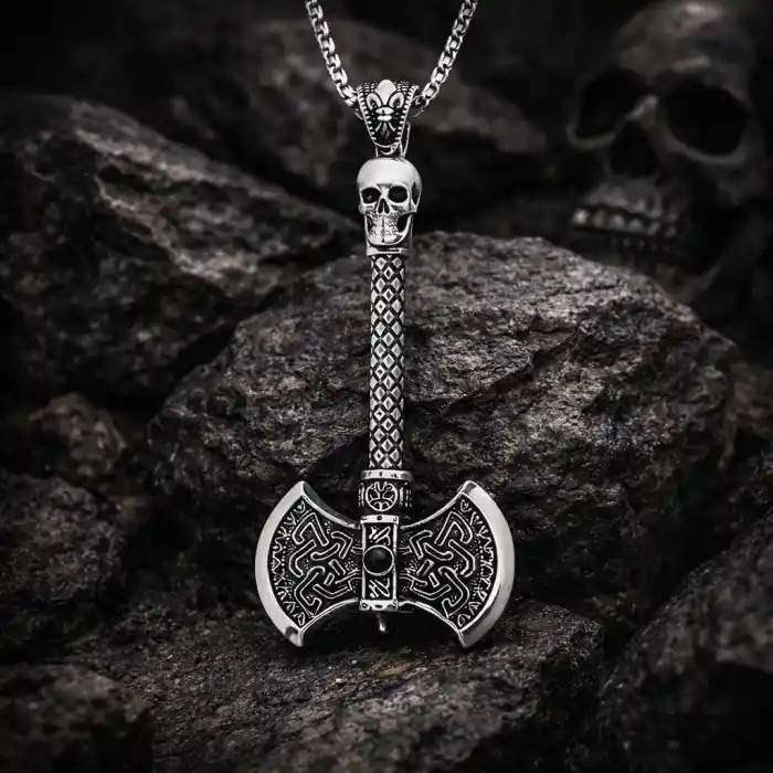 Gümüş Balta Erkek Kolye