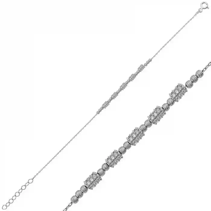 Gümüş Beyaz Dorissa Bayan Bileklik