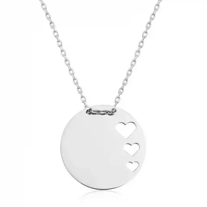 Gümüş Çember Kalp Bayan Kolye