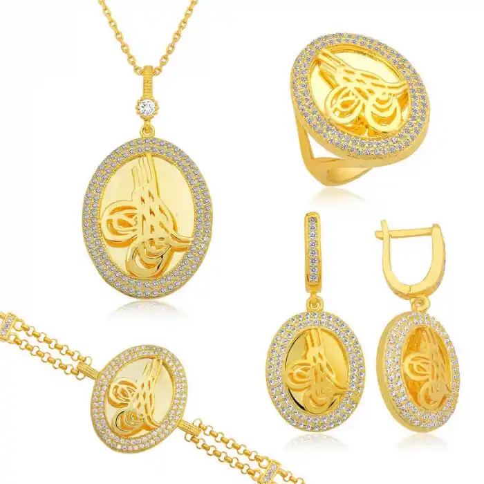 Gümüş Çerçeveli Tuğra Set