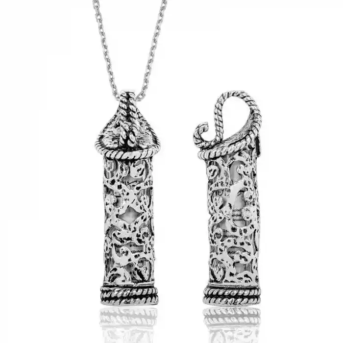 Gümüş Cevşen Bayan Kolye