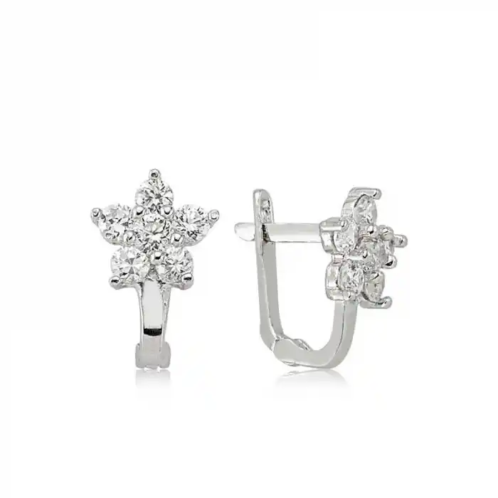 Gümüş Çiçek Küpe